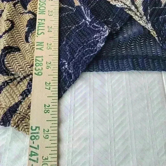 Easywear Chicos 3 Cardigan Womens XL Floral Laser Cut Striped Nylon Blend Open - Picture 7 of 16